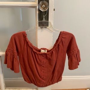 fall off the shoulder crop top